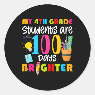 Mijn 4e klas studenten zijn 100 dagen helderder pl ronde sticker