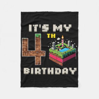 Mijn 5e verjaardag Pixel Game 4 Taart Video Game J Fleece Deken