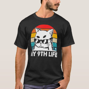Mijn 9de levenskat Birthday Kitten Bday Dad Jokes T-shirt