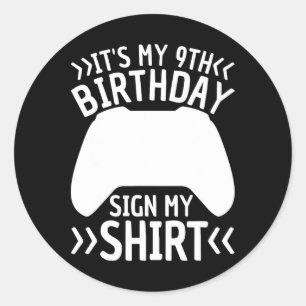Mijn 9e Verjaardagsteken Mijn Shirt 9 Jaar Oud Jon Ronde Sticker
