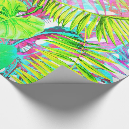 Mijn abstracte kleurrijke aloha-folietuin cadeaupapier (Hoek)