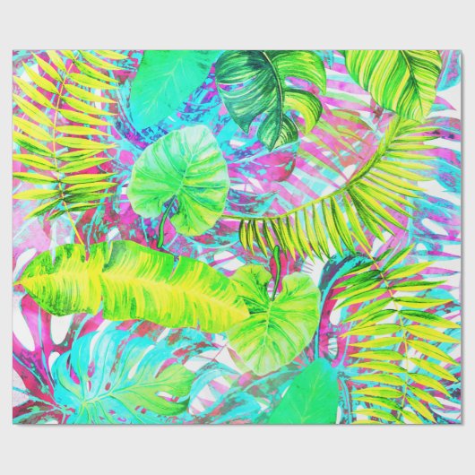 Mijn abstracte kleurrijke aloha-folietuin cadeaupapier (Vlak)