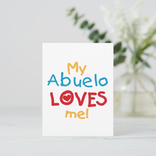 Mijn Abuelo Loves Me T shirten en geschenken Briefkaart (Staand voorkant)