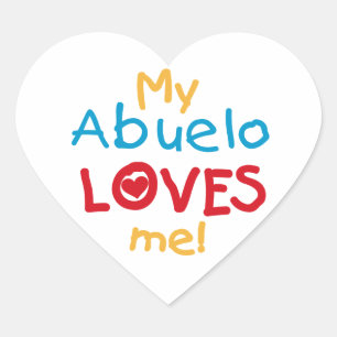 Mijn Abuelo Loves Me T shirten en geschenken Hart Sticker