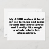 Mijn ADHD Focus Hocus Pocus Briefkaart (Voorkant / Achterkant)