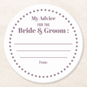Mijn advies voor het klassieke Paarse huwelijk van Ronde Kartonnen Onderzetter