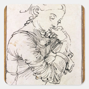 Mijn Agnes', Durer's vrouw afgebeeld als meisje, 1 Vierkante Sticker