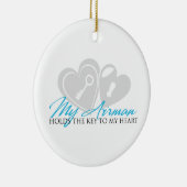 Mijn Airman heeft de sleutel tot mijn hart Keramisch Ornament (Rechts)