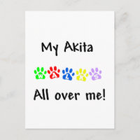 Mijn Akita loopt over me heen