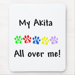 Mijn Akita loopt over me heen Muismat