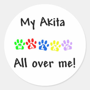 Mijn Akita loopt over me heen Sticker