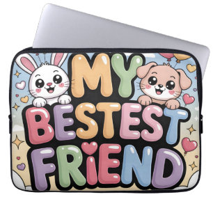 Mijn Allerbeste Vriend Grafisch: Knuffel Konijn en Laptop Sleeve