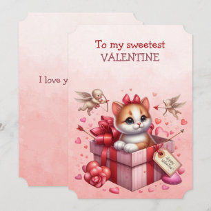 Mijn Allerzoetste Valentijnskitten in een Doos Feestdagenkaart