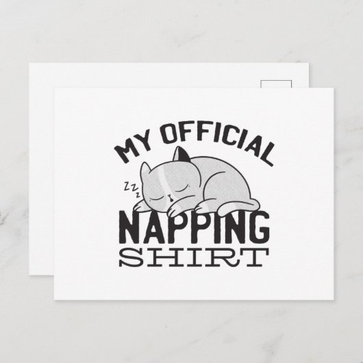 Mijn ambtenaar die shirt neigt - luie slaapkat briefkaart (Voorkant / Achterkant)