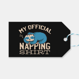 Mijn ambtenaar die shirt neigt, luie slapende Slot Cadeaulabel