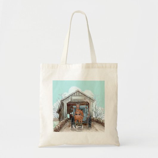 Mijn Amish Overdekte Brug Tote Tas (Voorkant)