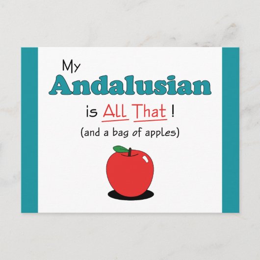 Mijn Andalusiër is alles. Funny Horse Briefkaart (Voorkant)