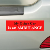 Mijn andere auto is een ambulance bumpersticker (Op auto)