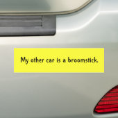 Mijn andere auto is een broomstick. bumpersticker (Op auto)