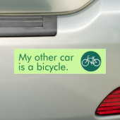 Mijn andere auto is een fiets. bumpersticker (Op auto)
