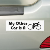 Mijn andere auto is een fiets bumpersticker (Op auto)