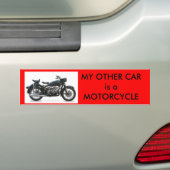 Mijn andere auto is een motorfiets bumpersticker (Op auto)