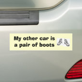 Mijn andere auto is een paar laarzen bumpersticker (Op auto)