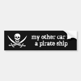 mijn andere auto is een piratenschip bumpersticker