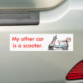 Mijn andere auto is een scooter bumpersticker (Op auto)