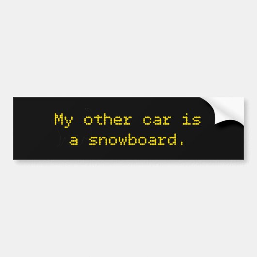 Mijn andere auto is een snowboard bumpersticker (Voorkant)