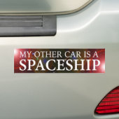 "MIJN ANDERE AUTO IS EEN SPACESHIP" BUMPERSTICKER (Op auto)