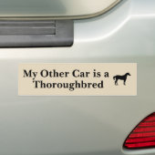 Mijn andere auto is een Thoroughbred Bumpersticker (Op auto)