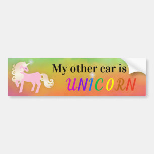 Mijn andere auto is een Unicorn Bumpersticker
