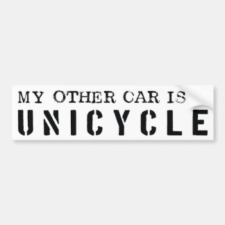 Mijn andere auto is een Unicycle Bumpersticker