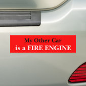 Mijn andere auto is een vuurmotor bumpersticker (Op auto)