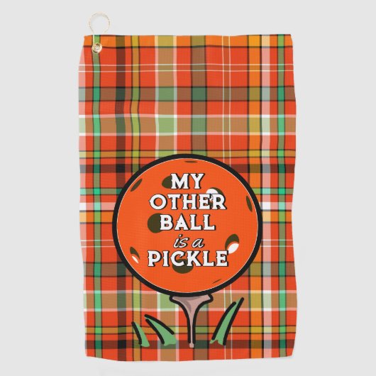 Mijn andere balletje is een pickle golfer Sinaasap Golfhanddoek (Voorkant)
