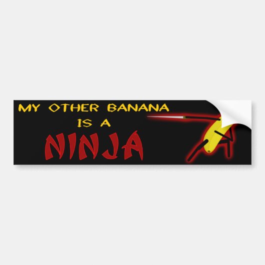 Mijn andere banaan is een Ninja Bumpersticker (Voorkant)