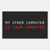 Mijn andere computer is uw computer rechthoekige sticker (Voorkant)