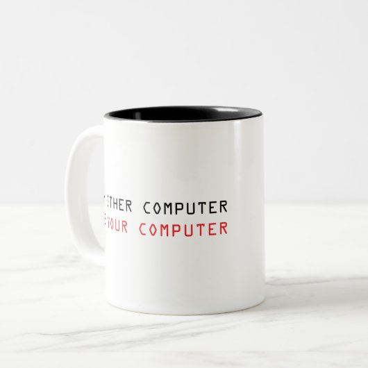 Mijn andere computer is uw computer tweekleurige koffiemok (Voorkant links)