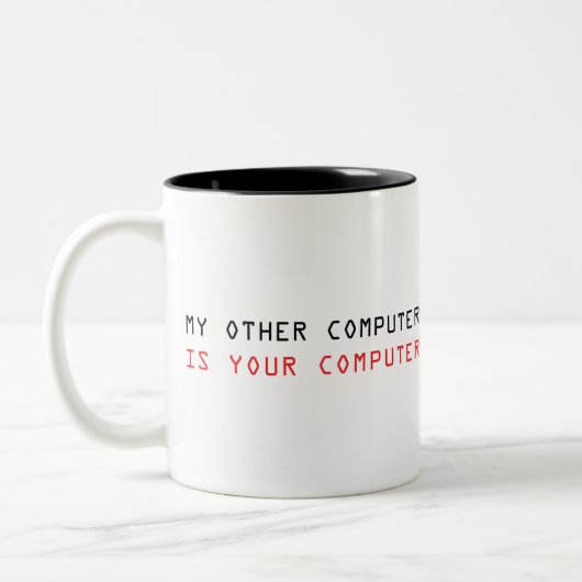 Mijn andere computer is uw computer tweekleurige koffiemok (Links)