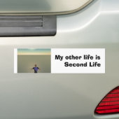 Mijn andere leven is Tweede Leven Bumpersticker (Op auto)