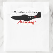 Mijn andere rit is een Mustang! Ovale Sticker (Tas)