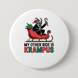Mijn Andere Rit Is Krampus Krampus Slede Ronde Button 7,6 Cm