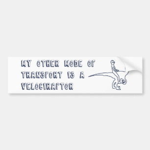 Mijn andere Vervoerwijze is een Velociraptor Bumpersticker
