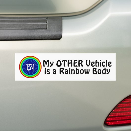 Mijn andere voertuig is een regenboog lichaam grap bumpersticker (Op auto)