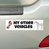 Mijn andere voertuigen, paarden bumpersticker (Op auto)