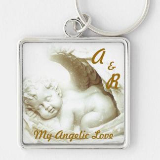 Mijn Angelic Love Monogram Sleutelhanger-Customize Sleutelhanger