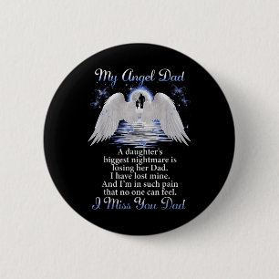 Mijn Angle Dad Ik mis je vader Memorial Day Vaders Ronde Button 5,7 Cm