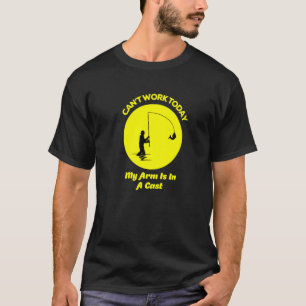 Mijn arm zit in een gegoten vis t-shirt
