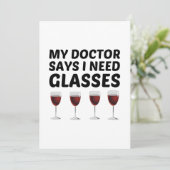 MIJN ARTS ZEGT DAT IK GLAS NODIG HEB BEDANKKAART (Staand voorkant)